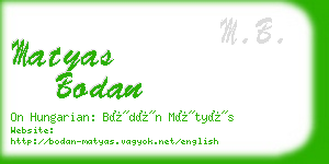 matyas bodan business card